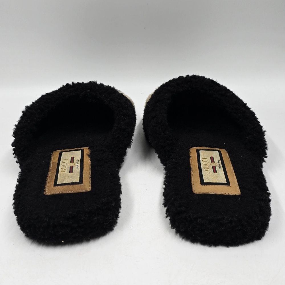 Gucci Eileen Interlocking Gg Shearling Slippers - image 8